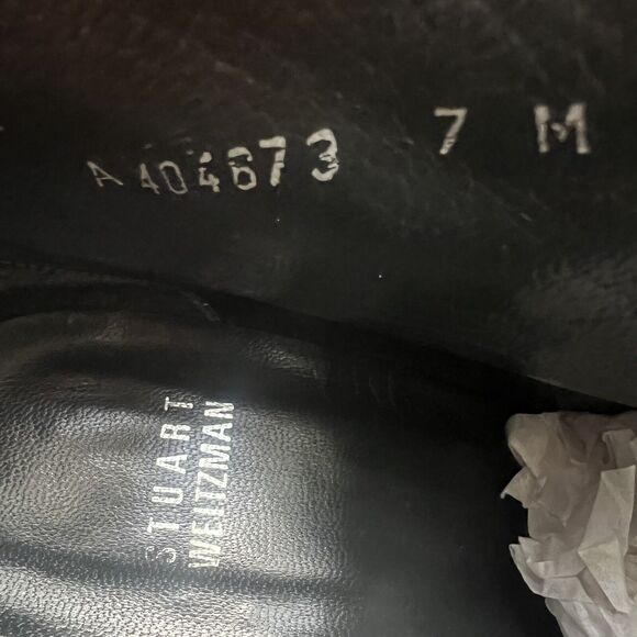 Stuart Weitzman Metropol Black Suede Heeled Ankle Slit Boots Booties Women 7 M - Picture 12 of 16